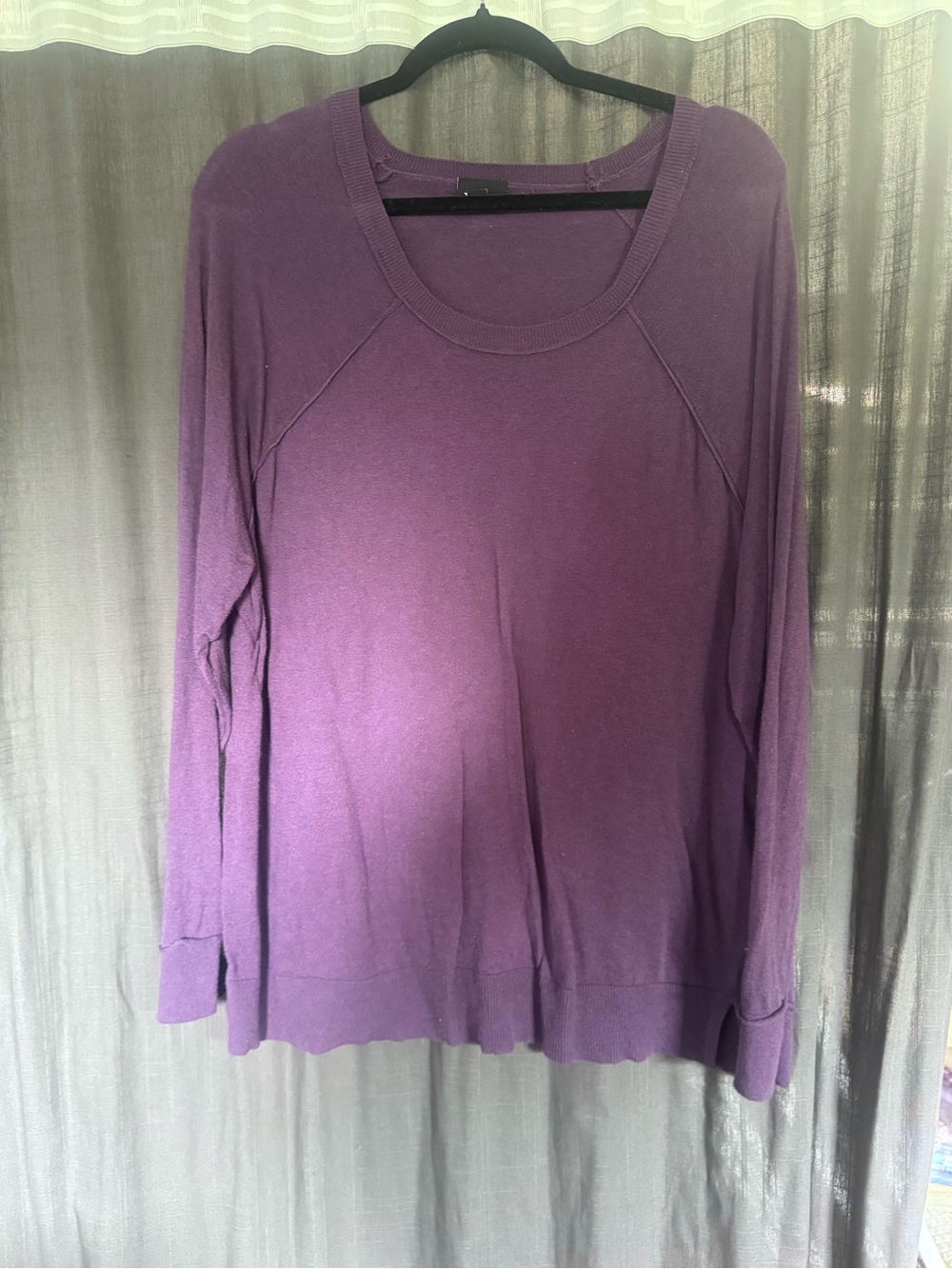 torrid Purple Raglan Long-Sleeve Scoop Neck Sweater